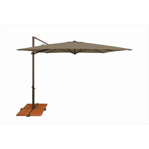 Simplyshade SimplyShade 8.6 ft. Skye Square Rotating Cantilever Umbrella With Cross Base  Taupe SSAG5A-86SQ00-D3474